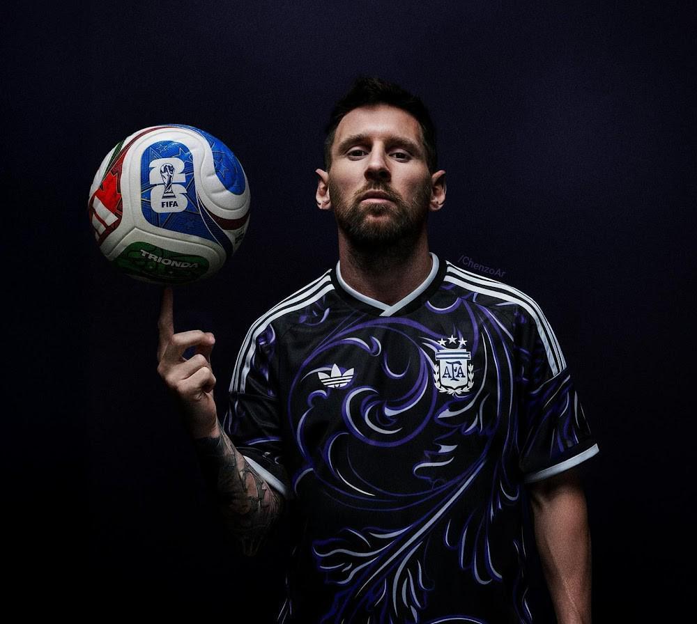 开云入口-阿根廷世界杯客场球衣曝光：黑色主色调，灵感源自阿根廷国花